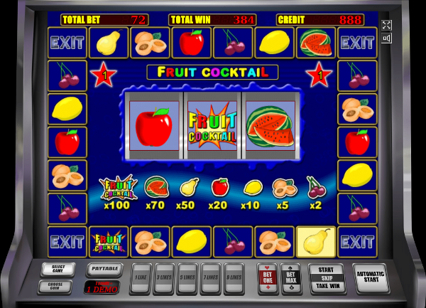 Игровой автомат Fruit Cocktail - один из самых популярных слотов казино Спин Сити